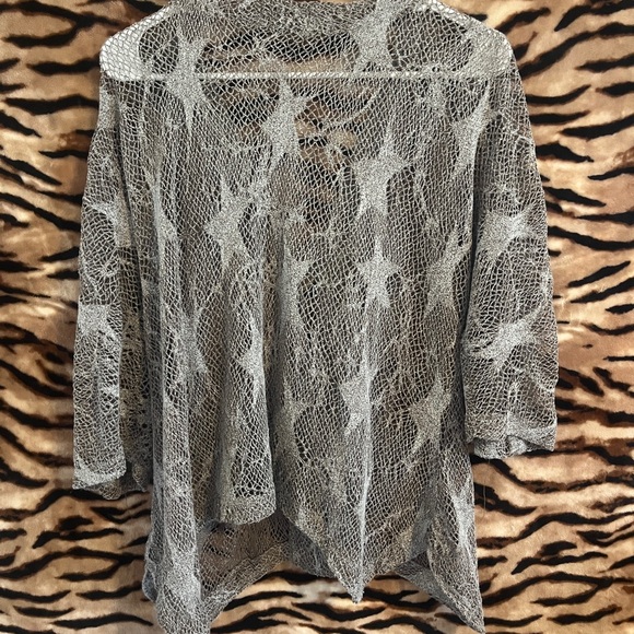 Lulu-B Open Weave Button Cardigan in Taupe - Picture 3 of 4